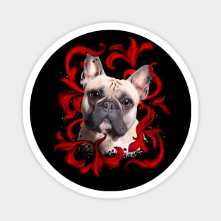 French bulldog, red leaves, frenchie lovers gift Edit Magnet